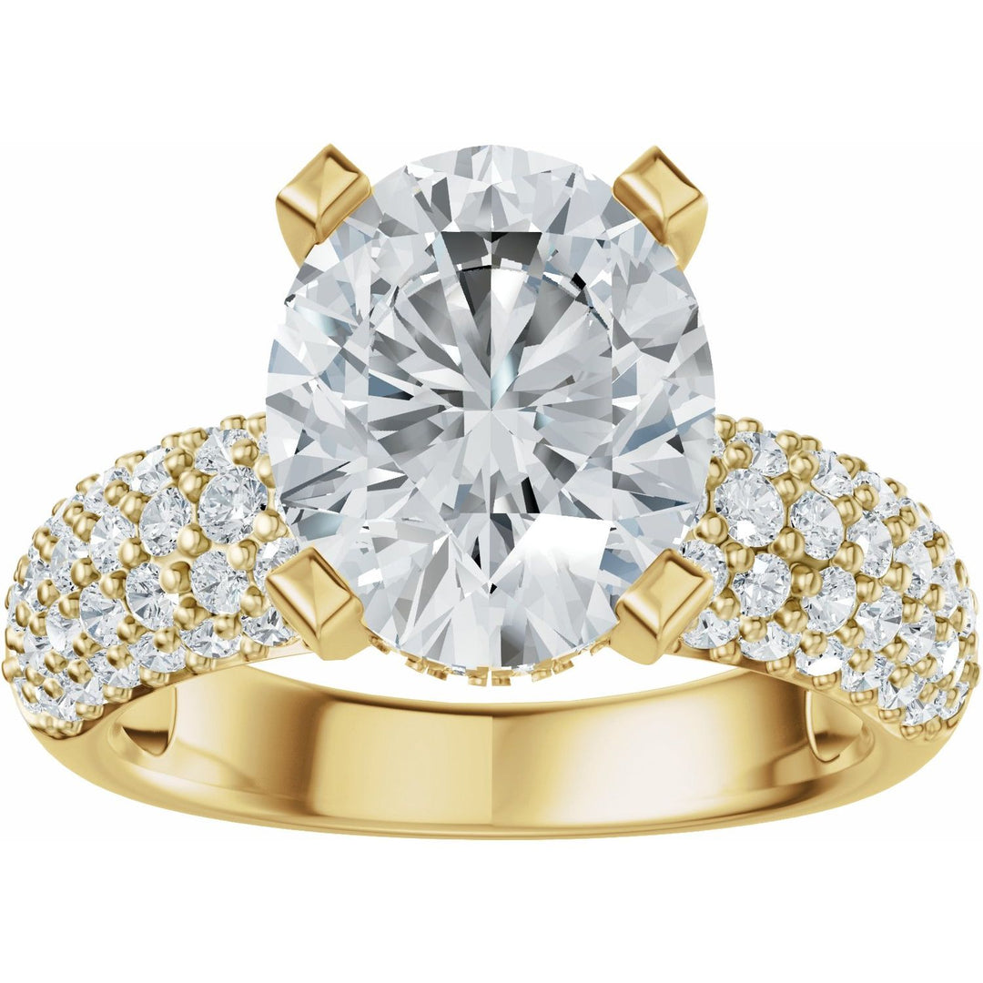 14K Gold 1 1/5-2 1/2 Carat Luxury Lab-Grown Diamond Pave'-Style Accented Engagement Ring or Band