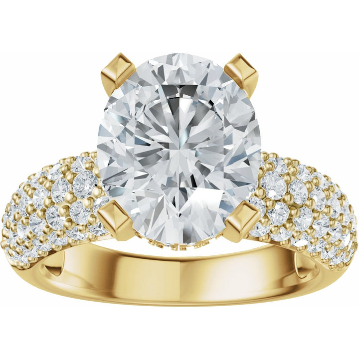 14K Gold 1 1/5-2 1/2 Carat Luxury Lab-Grown Diamond Pave'-Style Accented Engagement Ring or Band