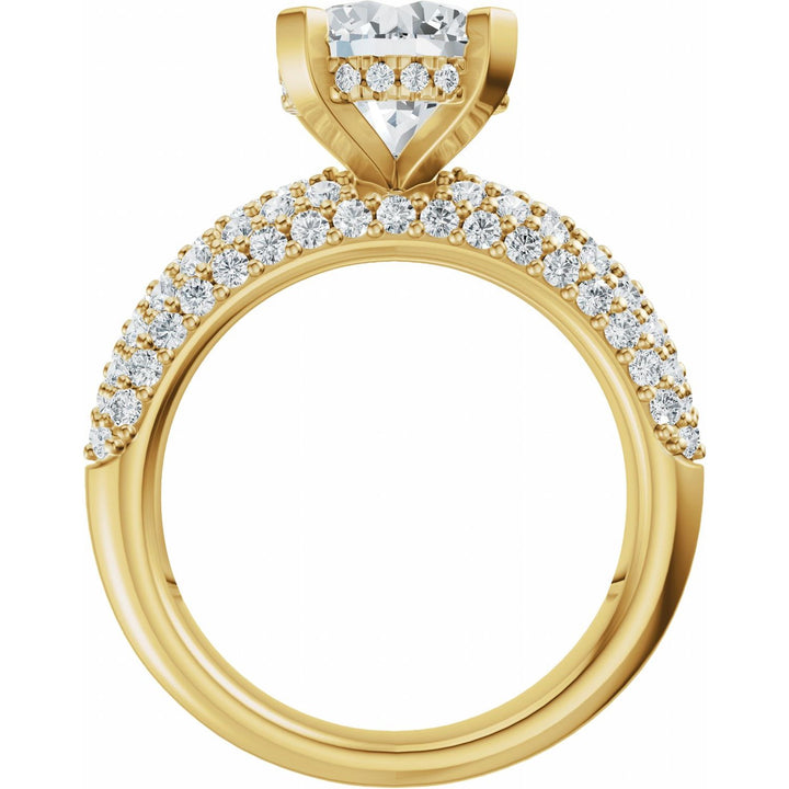 14K Gold 1 1/5-2 1/2 Carat Luxury Lab-Grown Diamond Pave'-Style Accented Engagement Ring or Band