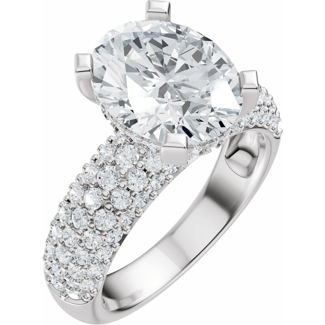 14K Gold 1 1/5-2 1/2 Carat Luxury Lab-Grown Diamond Pave'-Style Accented Engagement Ring or Band