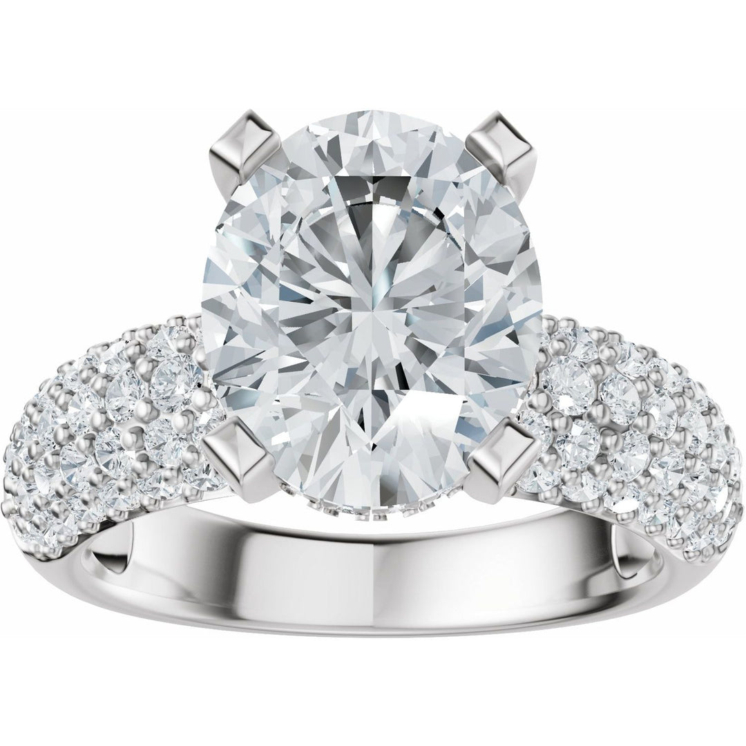 14K Gold 1 1/5-2 1/2 Carat Luxury Lab-Grown Diamond Pave'-Style Accented Engagement Ring or Band