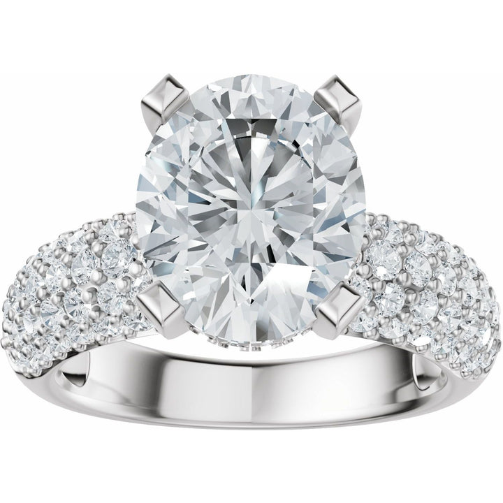 14K Gold 1 1/5-2 1/2 Carat Luxury Lab-Grown Diamond Pave'-Style Accented Engagement Ring or Band
