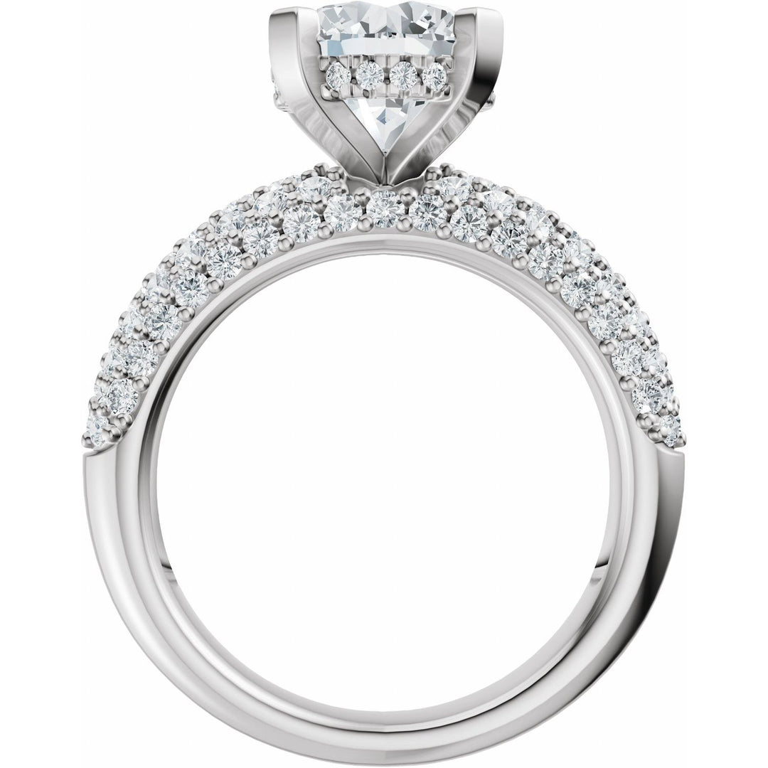 14K Gold 1 1/5-2 1/2 Carat Luxury Lab-Grown Diamond Pave'-Style Accented Engagement Ring or Band