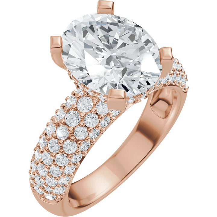 14K Gold 1 1/5-2 1/2 Carat Luxury Lab-Grown Diamond Pave'-Style Accented Engagement Ring or Band
