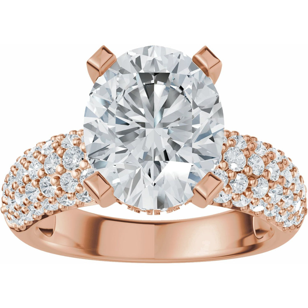 14K Gold 1 1/5-2 1/2 Carat Luxury Lab-Grown Diamond Pave'-Style Accented Engagement Ring or Band