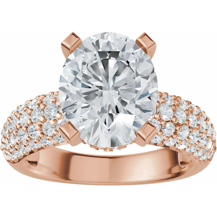 14K Gold 1 1/5-2 1/2 Carat Luxury Lab-Grown Diamond Pave'-Style Accented Engagement Ring or Band