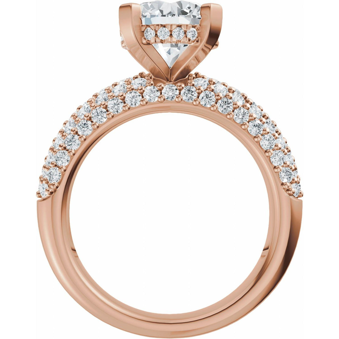 14K Gold 1 1/5-2 1/2 Carat Luxury Lab-Grown Diamond Pave'-Style Accented Engagement Ring or Band