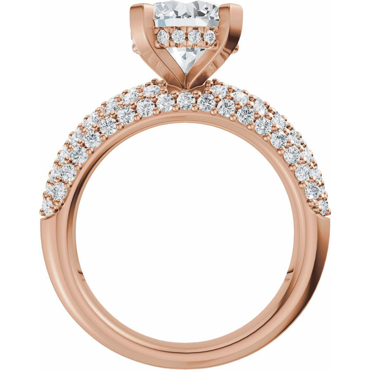 14K Gold 1 1/5-2 1/2 Carat Luxury Lab-Grown Diamond Pave'-Style Accented Engagement Ring or Band