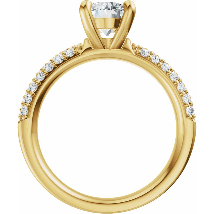 14K Gold 1-4 Carat Luxury Lab-Grown Diamond Pave'-Style Accented Engagement Ring or Band