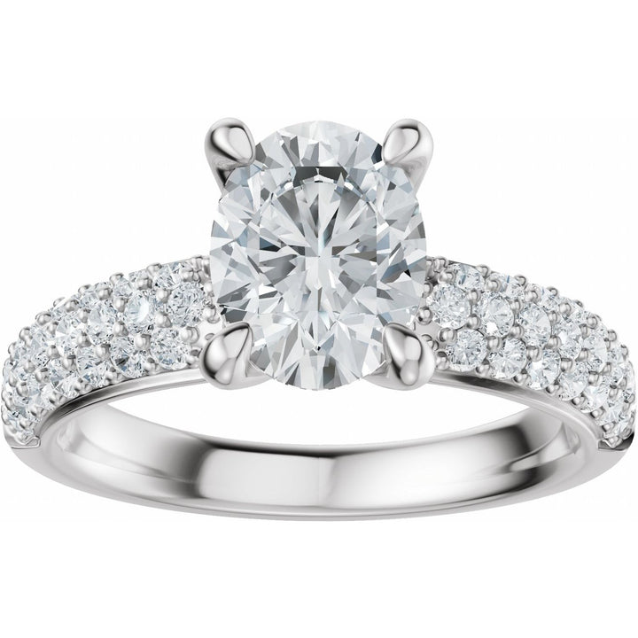 14K Gold 1-4 Carat Luxury Lab-Grown Diamond Pave'-Style Accented Engagement Ring or Band
