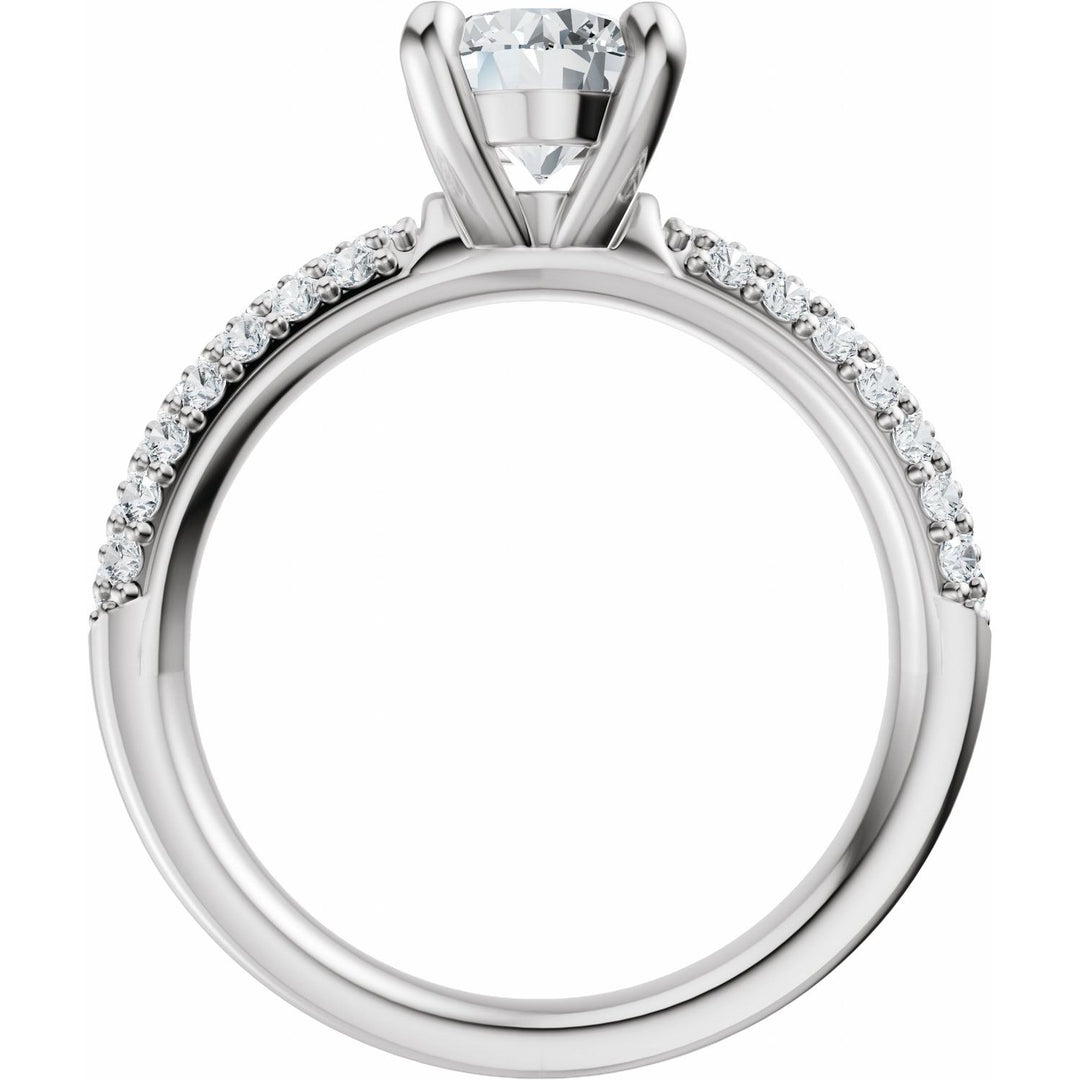 14K Gold 1-4 Carat Luxury Lab-Grown Diamond Pave'-Style Accented Engagement Ring or Band