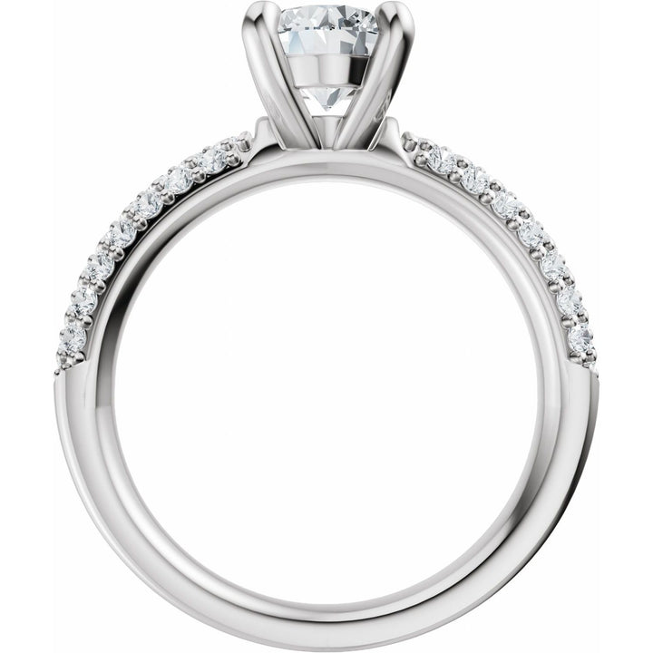 14K Gold 1-4 Carat Luxury Lab-Grown Diamond Pave'-Style Accented Engagement Ring or Band
