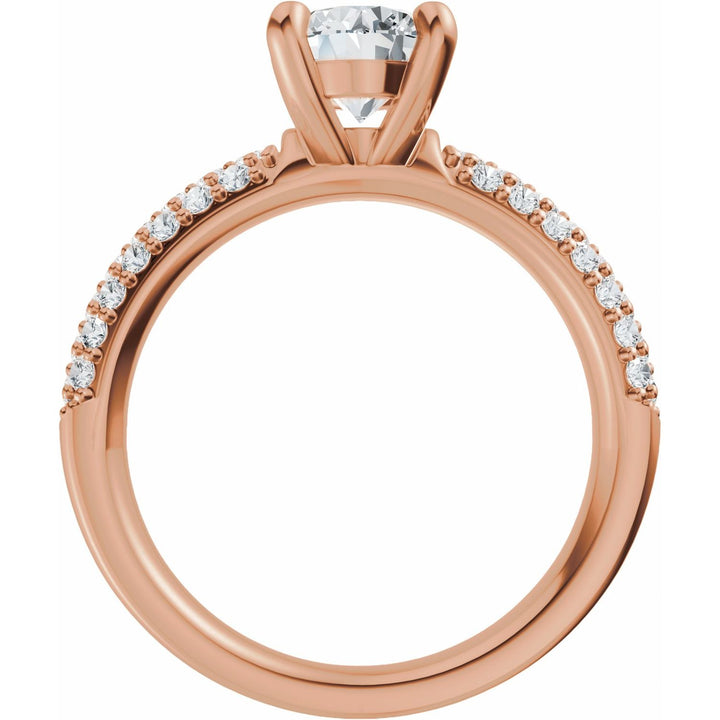 14K Gold 1-4 Carat Luxury Lab-Grown Diamond Pave'-Style Accented Engagement Ring or Band