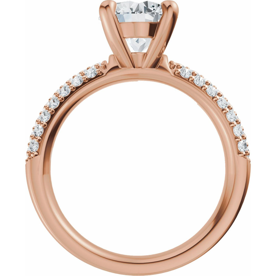 14K Gold 1-4 Carat Luxury Lab-Grown Diamond Pave'-Style Accented Engagement Ring or Band