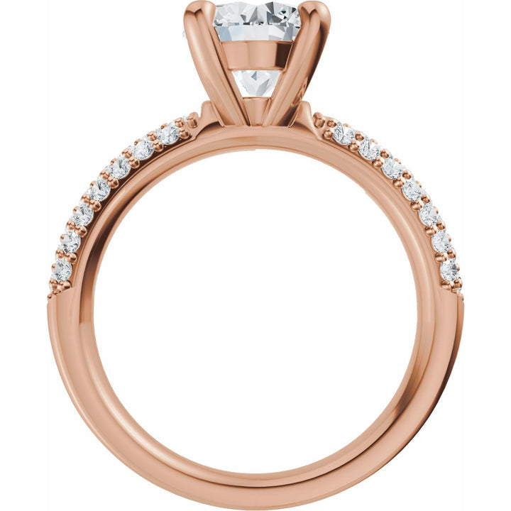 14K Gold 1-4 Carat Luxury Lab-Grown Diamond Pave'-Style Accented Engagement Ring or Band