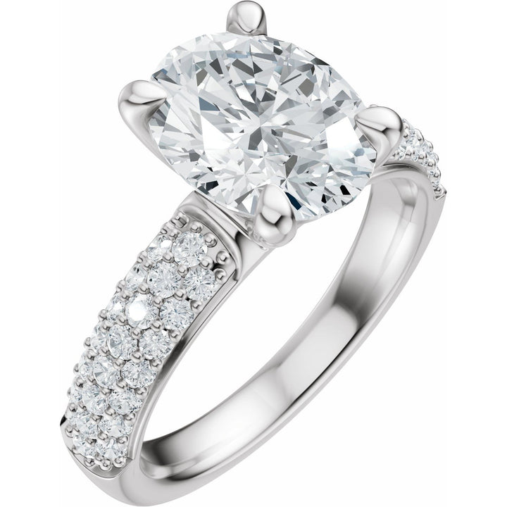 14K Gold 1-4 Carat Luxury Lab-Grown Diamond Pave'-Style Accented Engagement Ring or Band