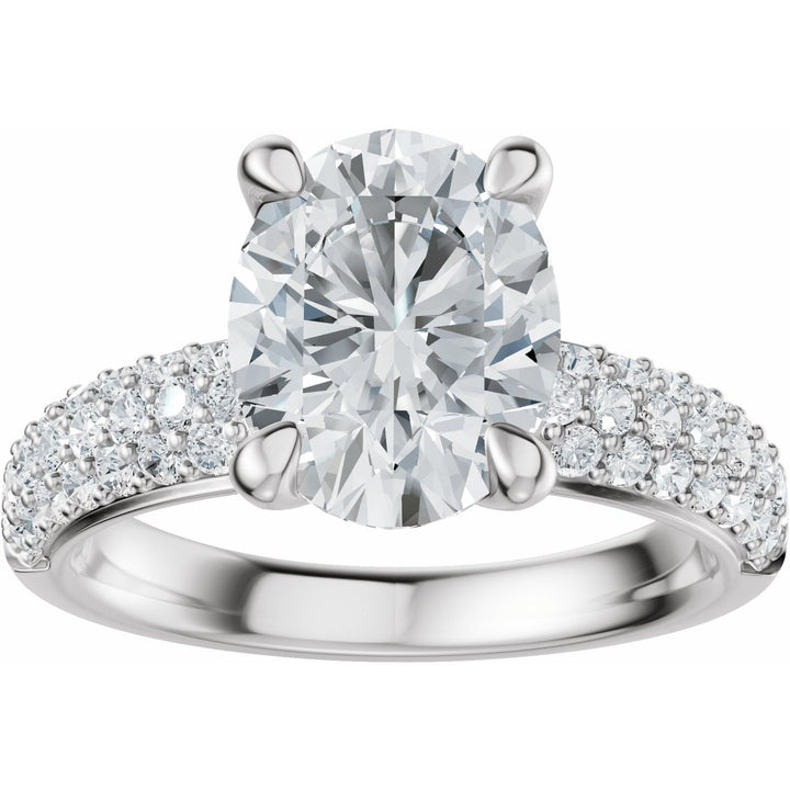 14K Gold 1-4 Carat Luxury Lab-Grown Diamond Pave'-Style Accented Engagement Ring or Band