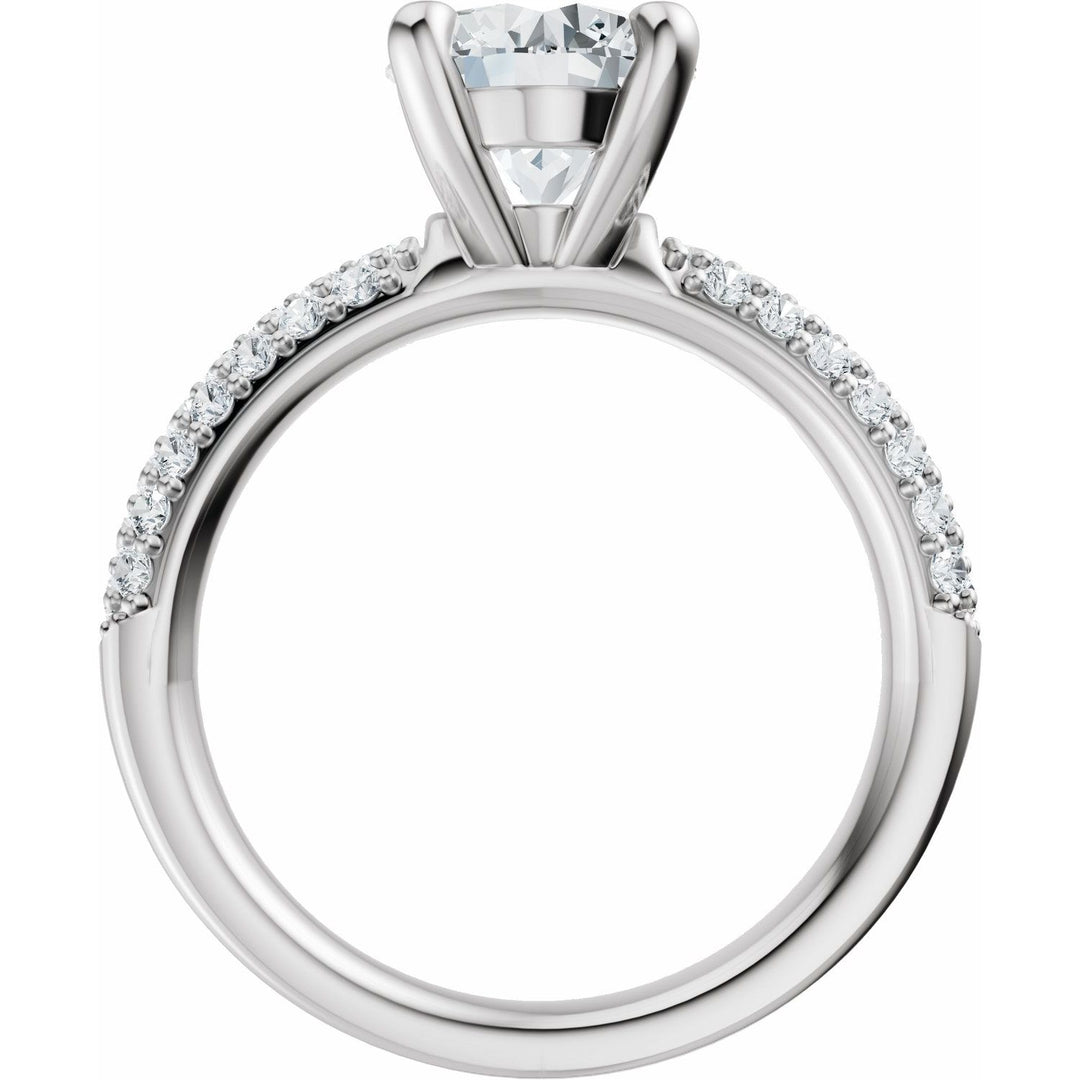 14K Gold 1-4 Carat Luxury Lab-Grown Diamond Pave'-Style Accented Engagement Ring or Band