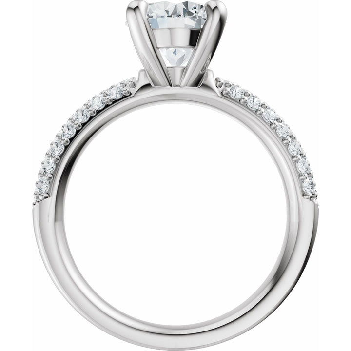 14K Gold 1-4 Carat Luxury Lab-Grown Diamond Pave'-Style Accented Engagement Ring or Band