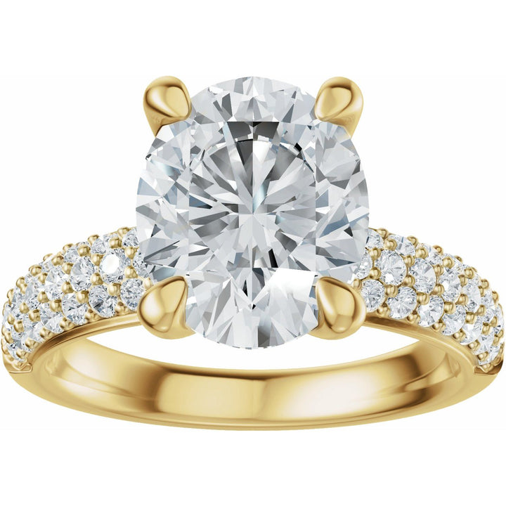 14K Gold 1-4 Carat Luxury Lab-Grown Diamond Pave'-Style Accented Engagement Ring or Band
