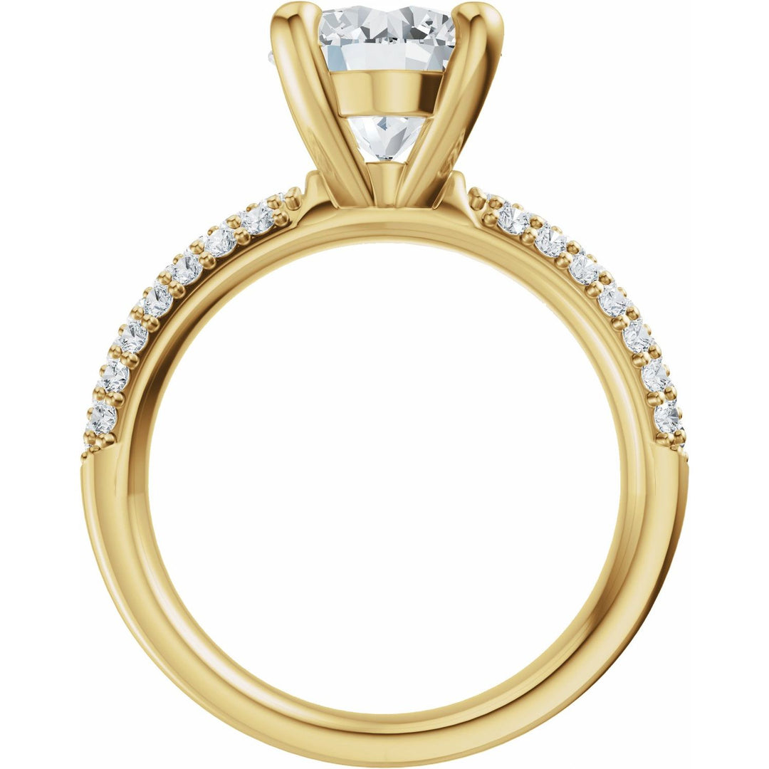 14K Gold 1-4 Carat Luxury Lab-Grown Diamond Pave'-Style Accented Engagement Ring or Band