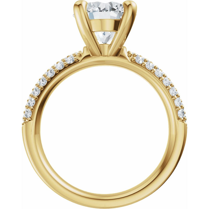 14K Gold 1-4 Carat Luxury Lab-Grown Diamond Pave'-Style Accented Engagement Ring or Band