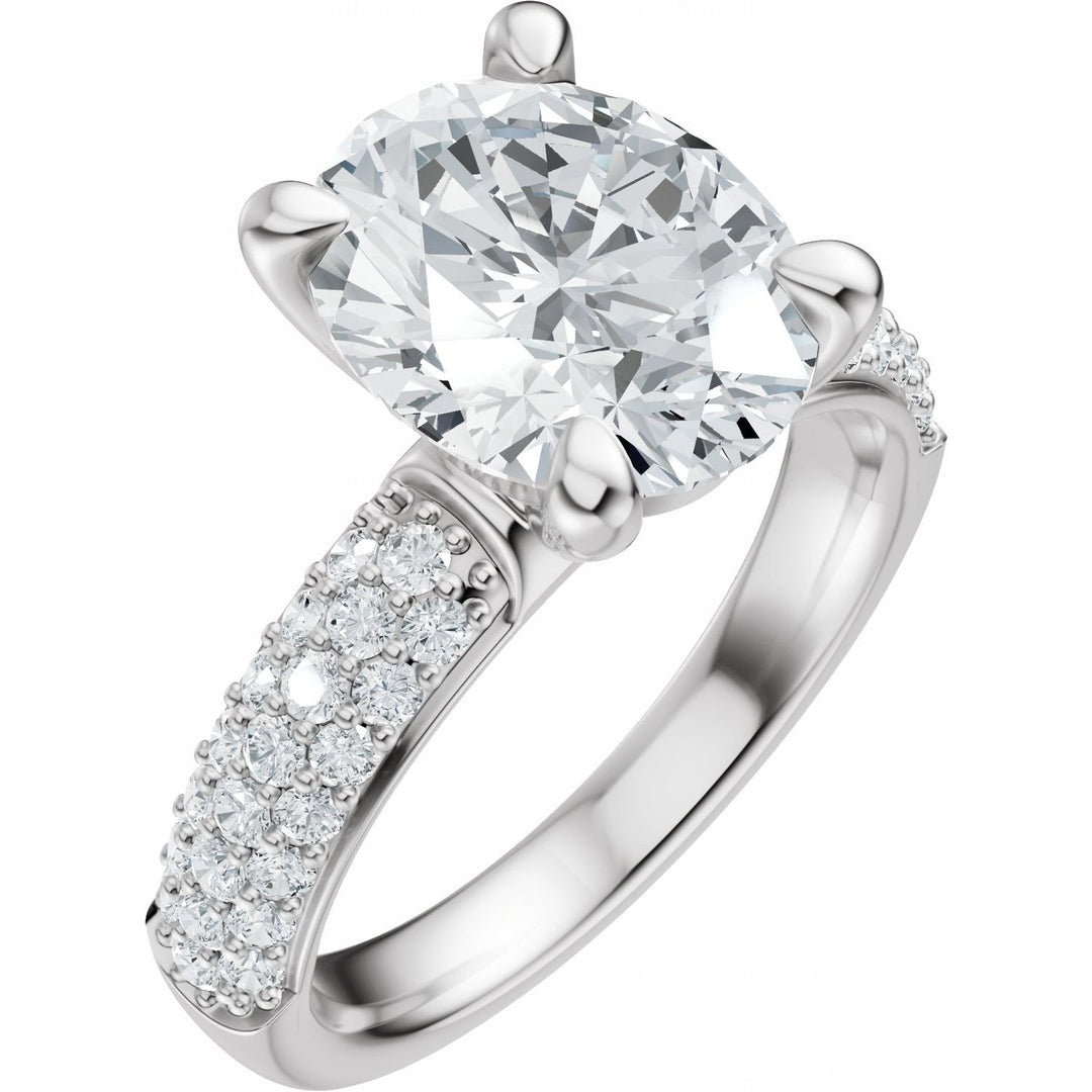 14K Gold 1-4 Carat Luxury Lab-Grown Diamond Pave'-Style Accented Engagement Ring or Band