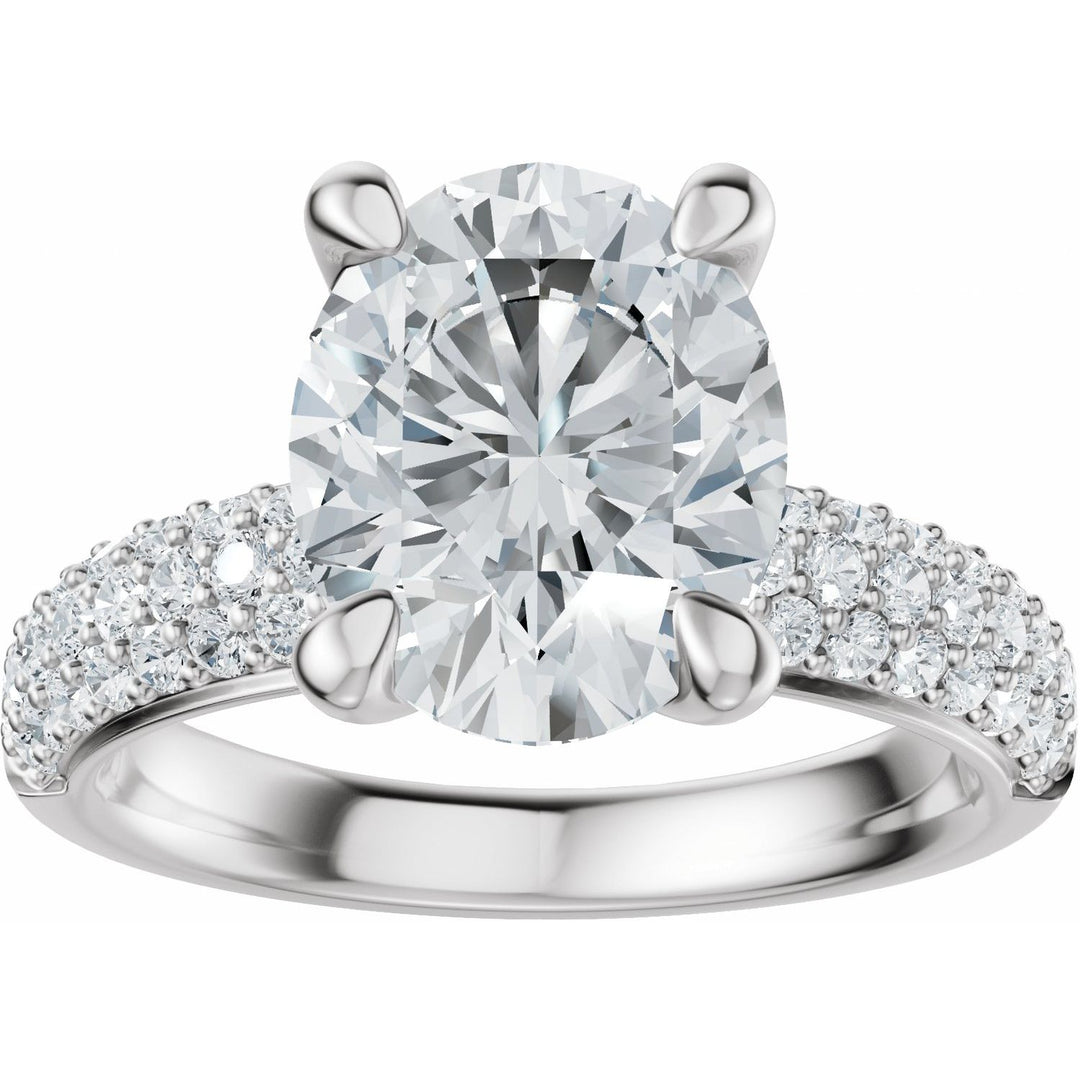 14K Gold 1-4 Carat Luxury Lab-Grown Diamond Pave'-Style Accented Engagement Ring or Band
