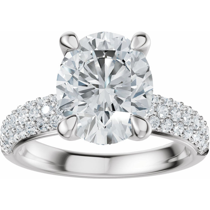 14K Gold 1-4 Carat Luxury Lab-Grown Diamond Pave'-Style Accented Engagement Ring or Band
