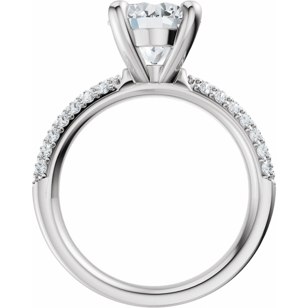 14K Gold 1-4 Carat Luxury Lab-Grown Diamond Pave'-Style Accented Engagement Ring or Band