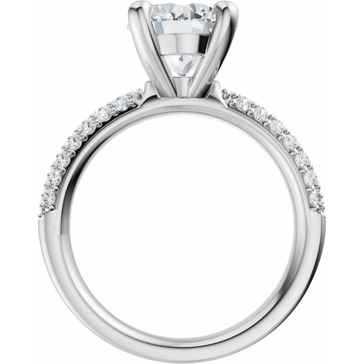 14K Gold 1-4 Carat Luxury Lab-Grown Diamond Pave'-Style Accented Engagement Ring or Band