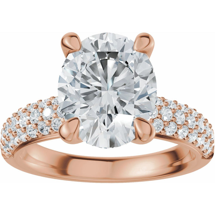 14K Gold 1-4 Carat Luxury Lab-Grown Diamond Pave'-Style Accented Engagement Ring or Band