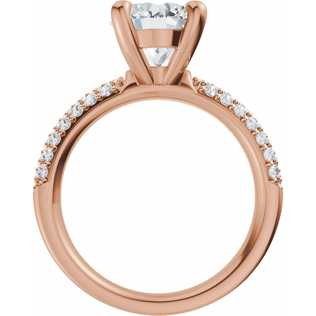 14K Gold 1-4 Carat Luxury Lab-Grown Diamond Pave'-Style Accented Engagement Ring or Band