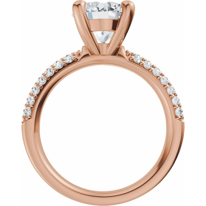 14K Gold 1-4 Carat Luxury Lab-Grown Diamond Pave'-Style Accented Engagement Ring or Band