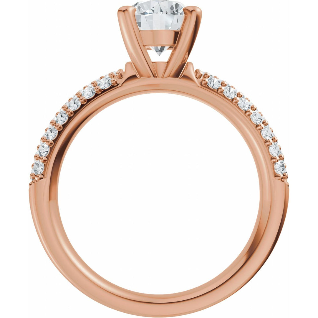 14K Gold 1-4 Carat Luxury Lab-Grown Diamond Pave'-Style Accented Engagement Ring or Band