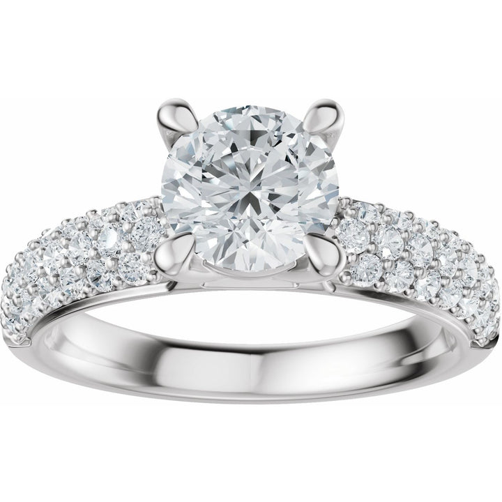 14K Gold 1-4 Carat Luxury Lab-Grown Diamond Pave'-Style Accented Engagement Ring or Band