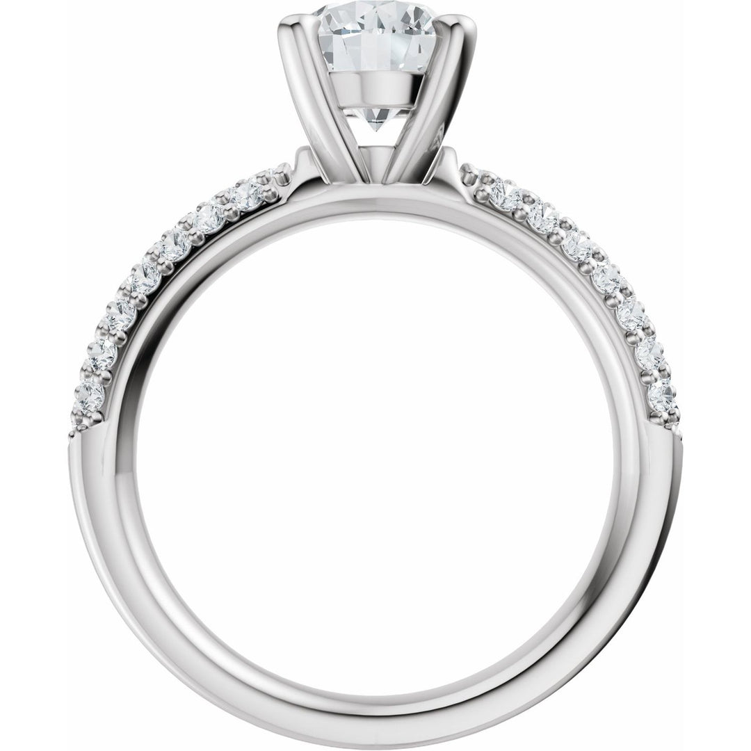 14K Gold 1-4 Carat Luxury Lab-Grown Diamond Pave'-Style Accented Engagement Ring or Band