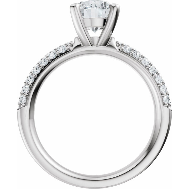 14K Gold 1-4 Carat Luxury Lab-Grown Diamond Pave'-Style Accented Engagement Ring or Band