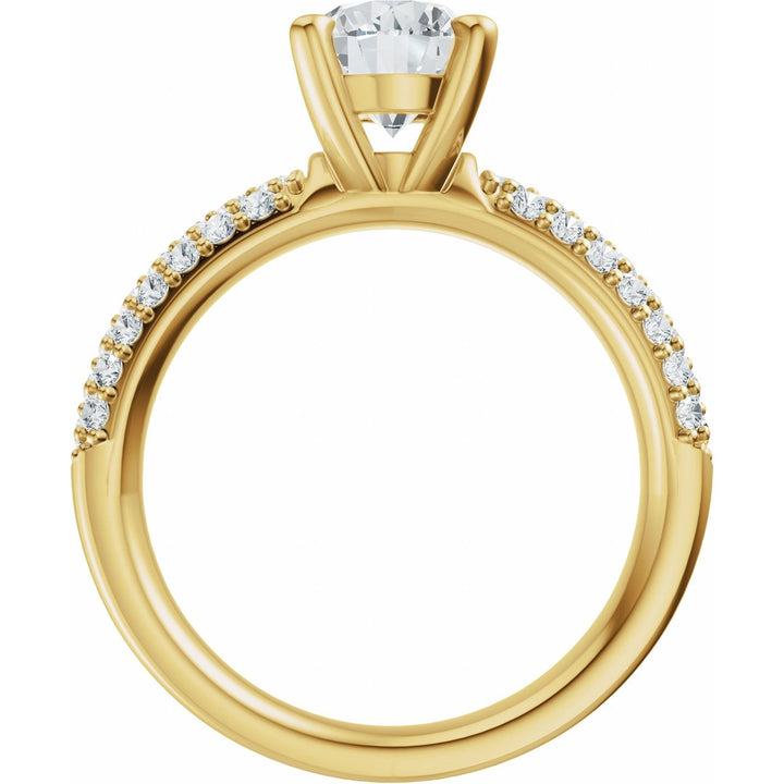 14K Gold 1-4 Carat Luxury Lab-Grown Diamond Pave'-Style Accented Engagement Ring or Band
