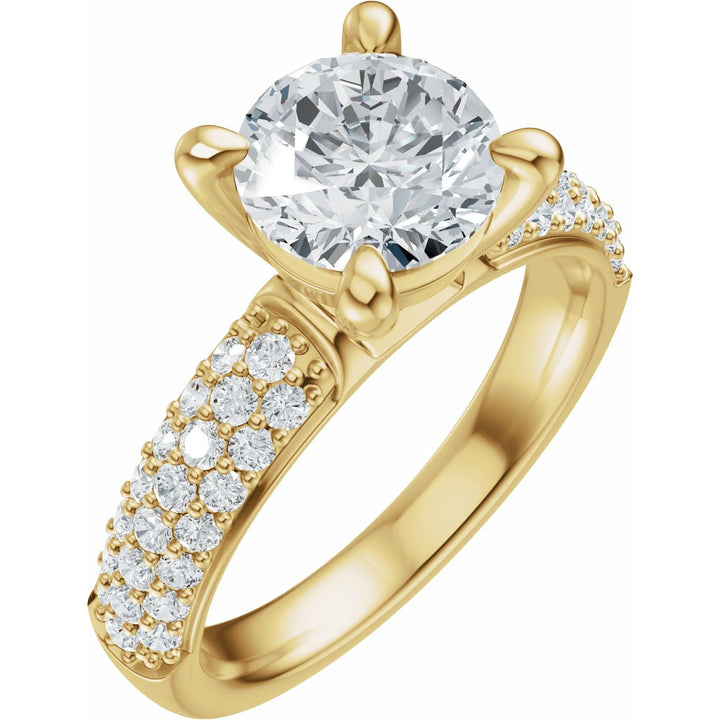 14K Gold 1-4 Carat Luxury Lab-Grown Diamond Pave'-Style Accented Engagement Ring or Band