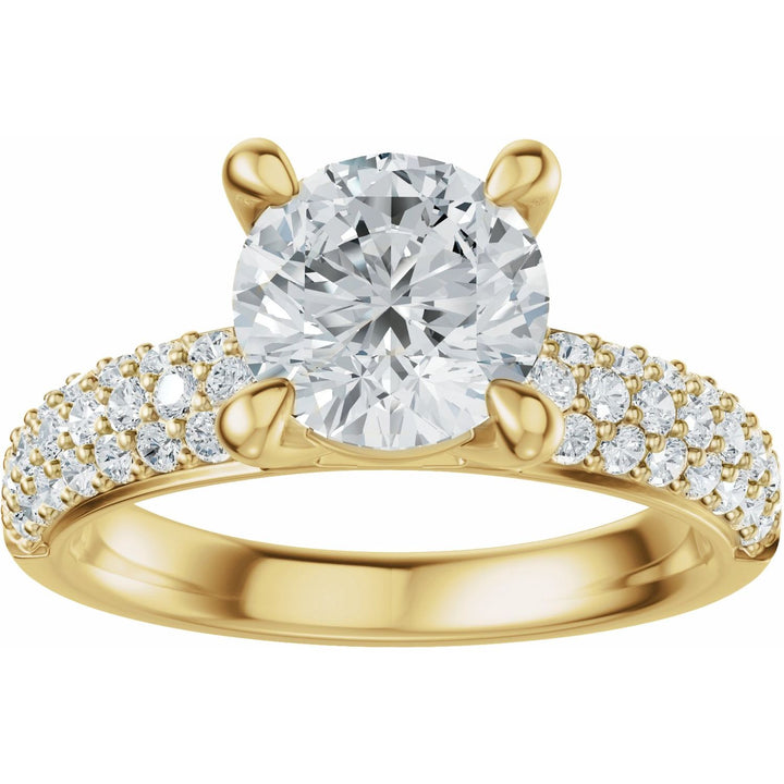 14K Gold 1-4 Carat Luxury Lab-Grown Diamond Pave'-Style Accented Engagement Ring or Band