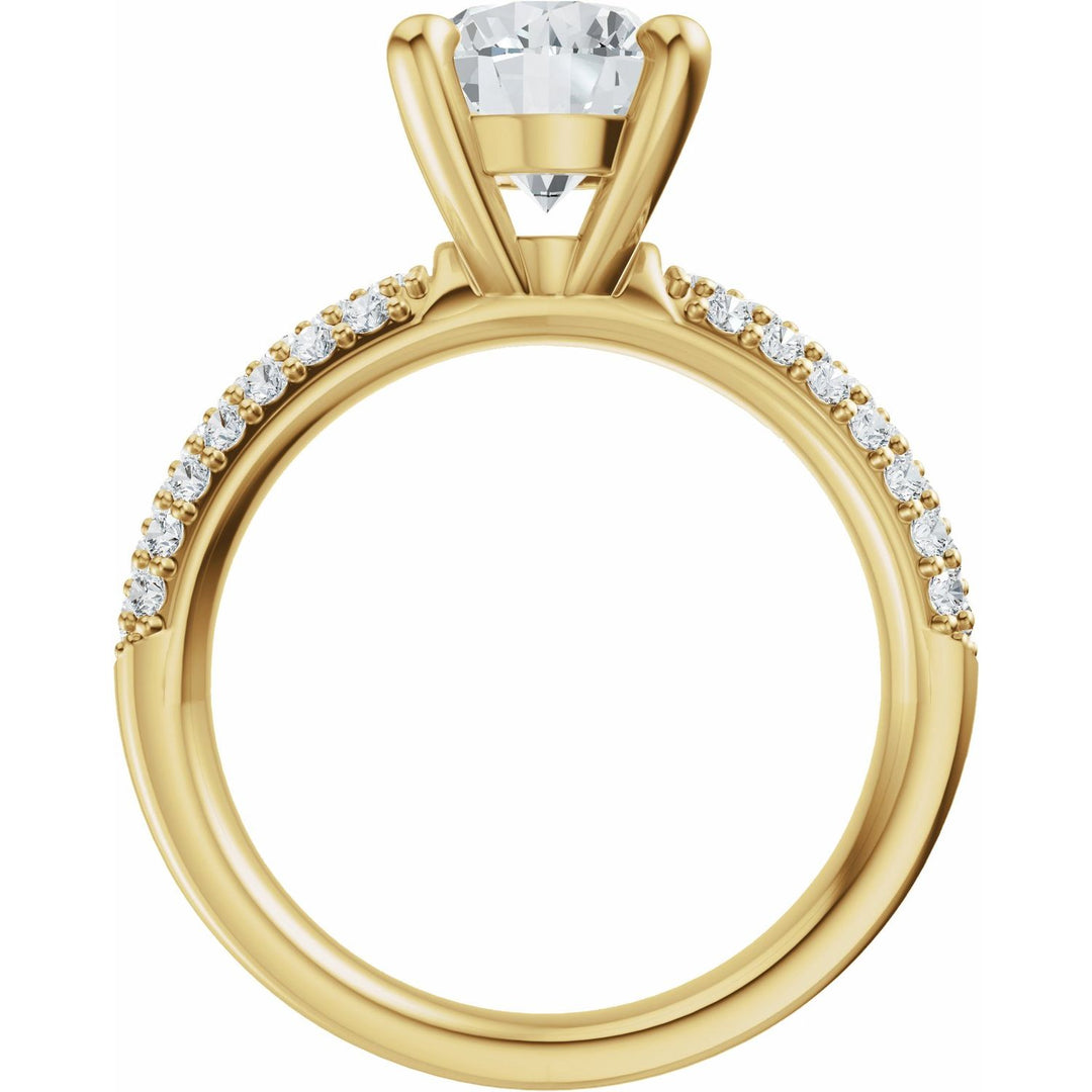 14K Gold 1-4 Carat Luxury Lab-Grown Diamond Pave'-Style Accented Engagement Ring or Band