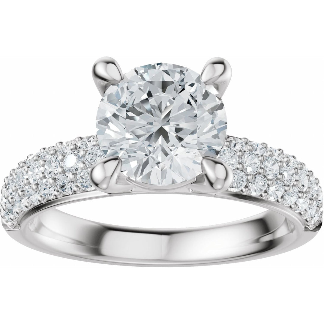 14K Gold 1-4 Carat Luxury Lab-Grown Diamond Pave'-Style Accented Engagement Ring or Band