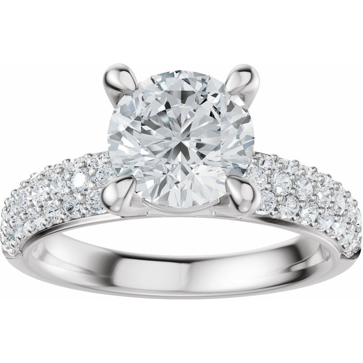14K Gold 1-4 Carat Luxury Lab-Grown Diamond Pave'-Style Accented Engagement Ring or Band