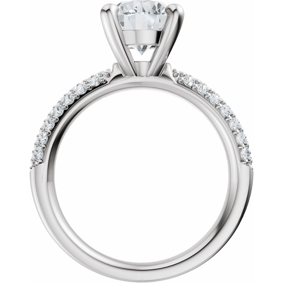 14K Gold 1-4 Carat Luxury Lab-Grown Diamond Pave'-Style Accented Engagement Ring or Band