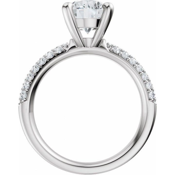 14K Gold 1-4 Carat Luxury Lab-Grown Diamond Pave'-Style Accented Engagement Ring or Band