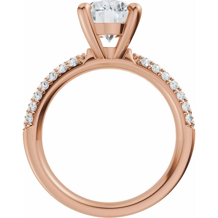 14K Gold 1-4 Carat Luxury Lab-Grown Diamond Pave'-Style Accented Engagement Ring or Band
