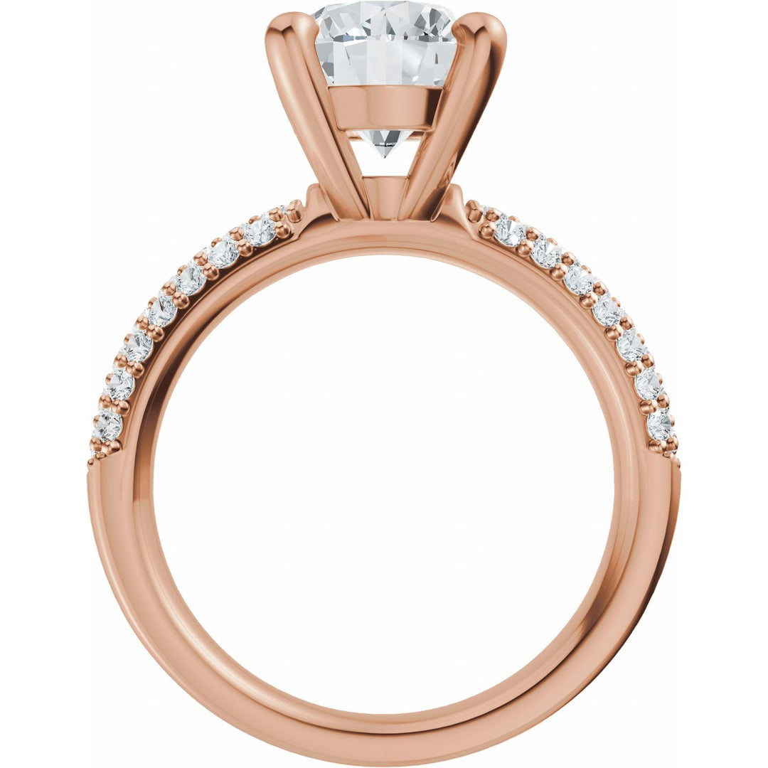 14K Gold 1-4 Carat Luxury Lab-Grown Diamond Pave'-Style Accented Engagement Ring or Band
