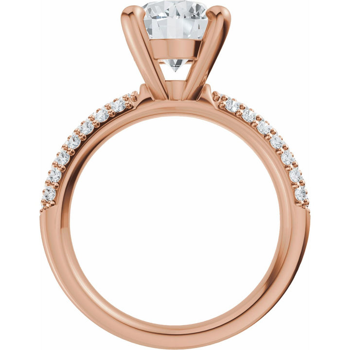 14K Gold 1-4 Carat Luxury Lab-Grown Diamond Pave'-Style Accented Engagement Ring or Band