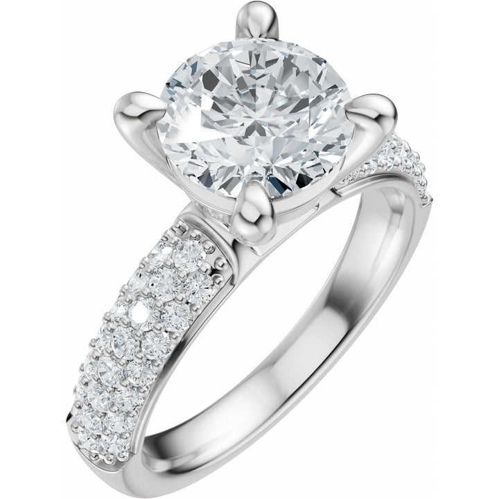 14K Gold 1-4 Carat Luxury Lab-Grown Diamond Pave'-Style Accented Engagement Ring or Band